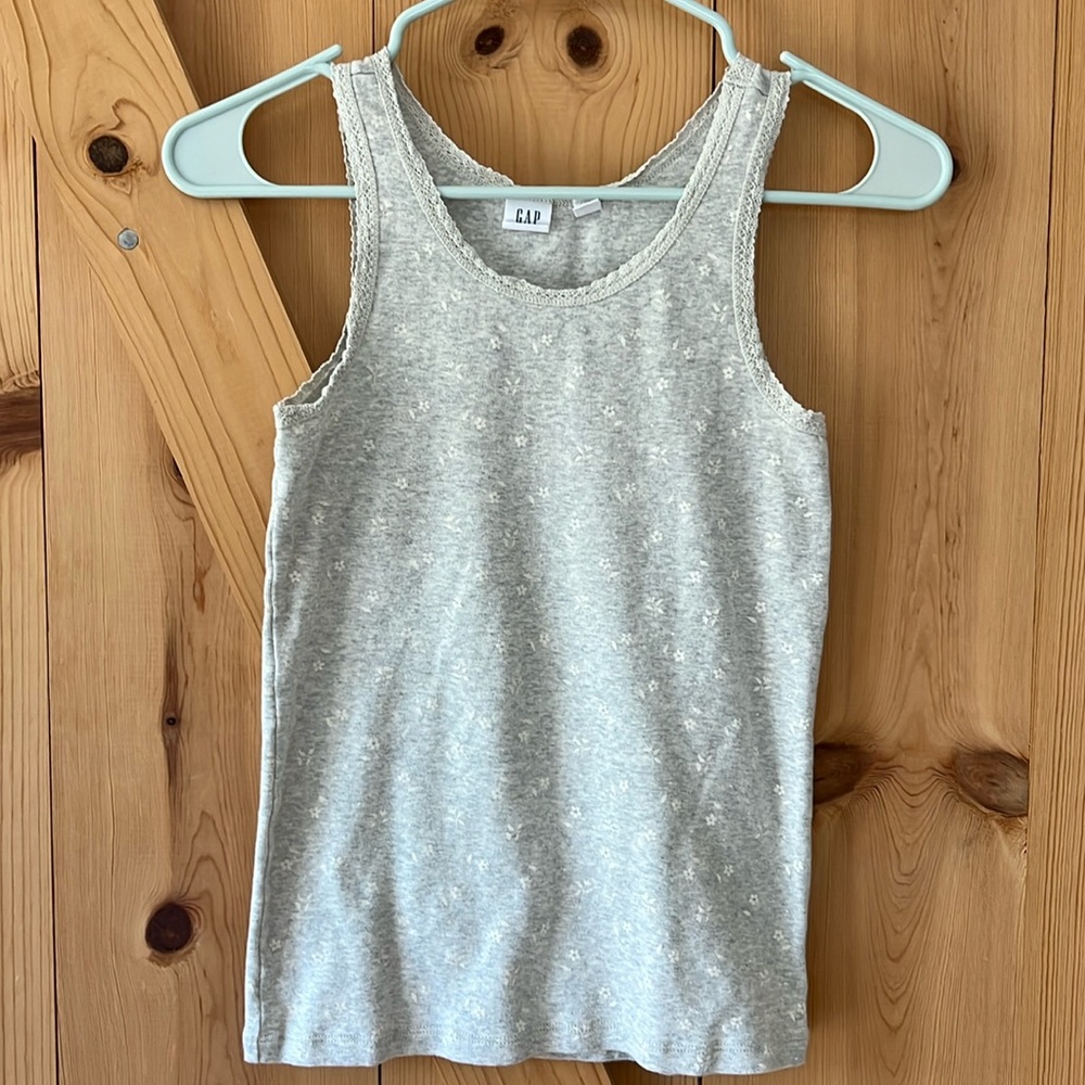 Gap girls grey and floral tank. Size XXL